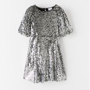 Zara girls silver sequin dress.